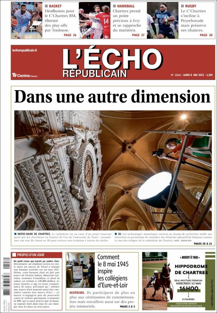 Portada de L'Echo Républicain (Francia)