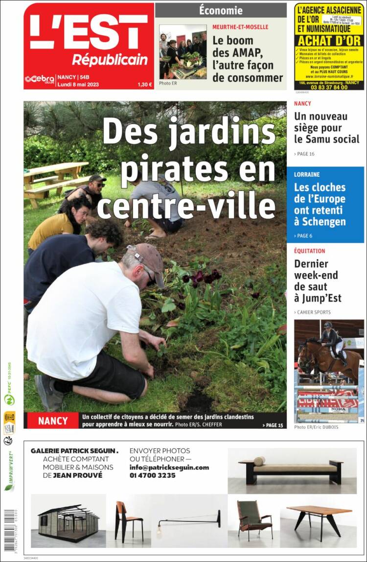 Portada de L'Est Republicain (Francia)