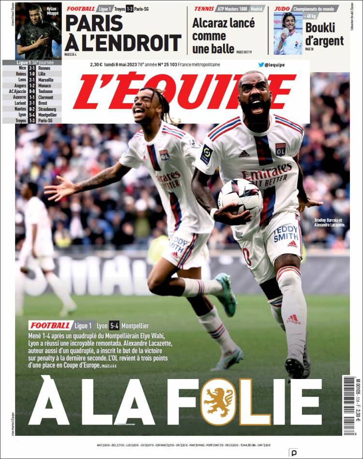 Portada de L'Equipe (France)