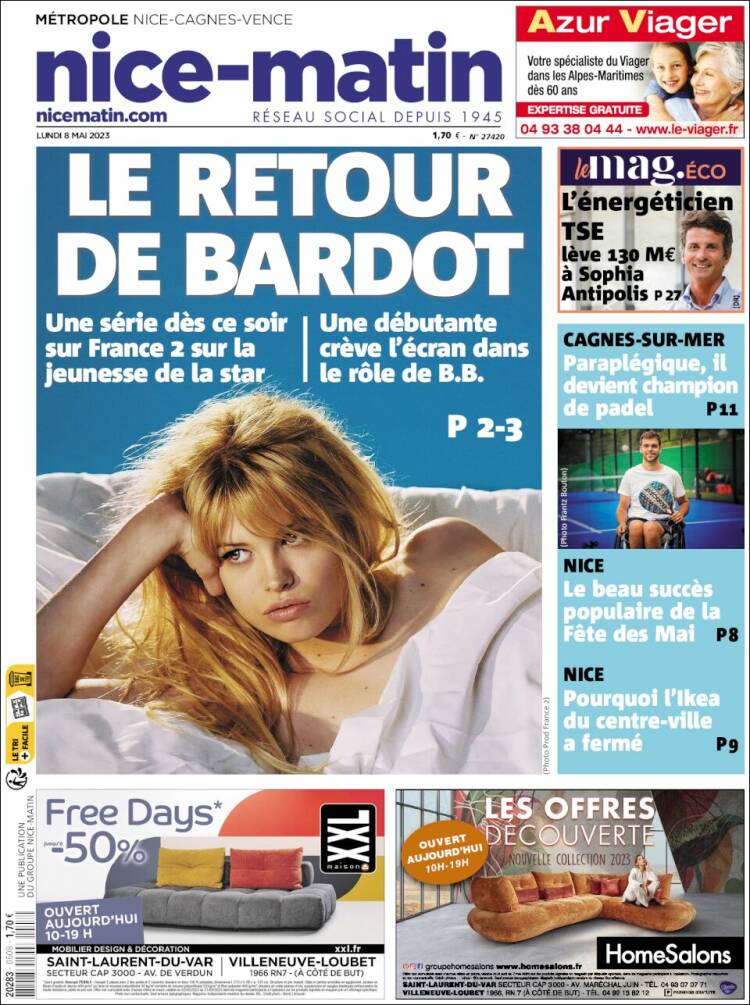 Portada de Nice-Matin (Francia)
