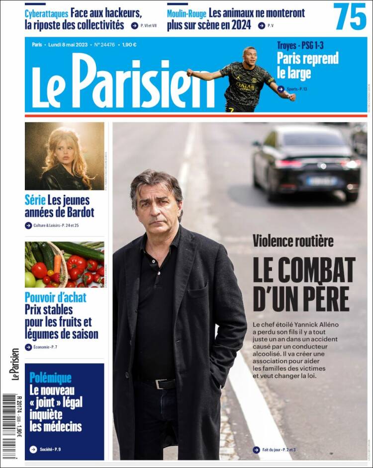 Portada de Le Parisien (Francia)