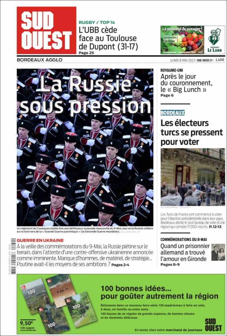 Portada de Sud Ouest (Francia)