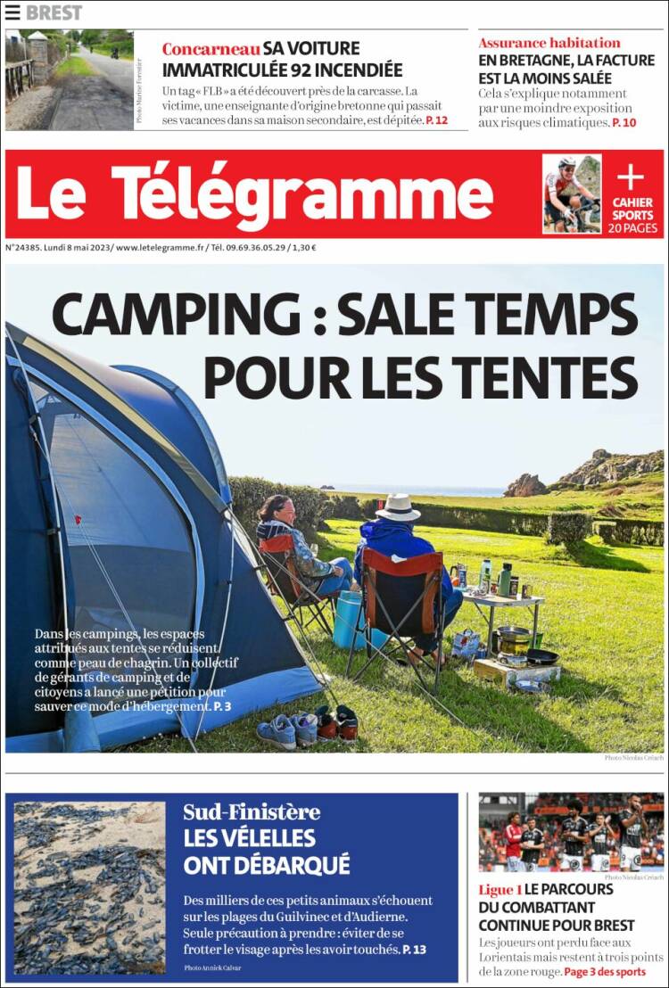 Portada de Télégramme (Francia)