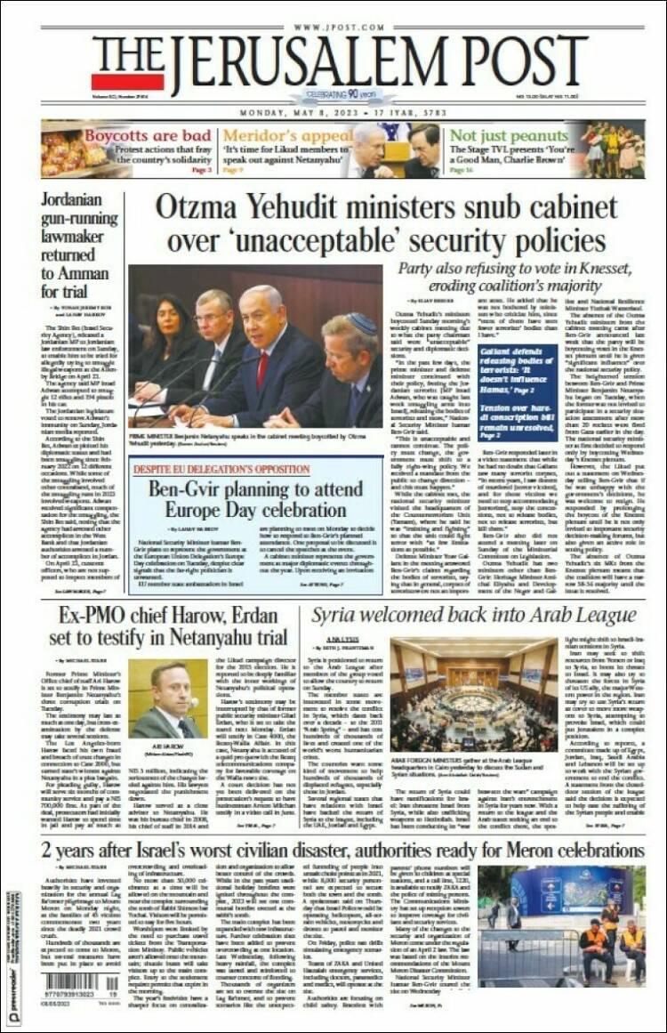 Portada de The Jerusalem Post (Israel)