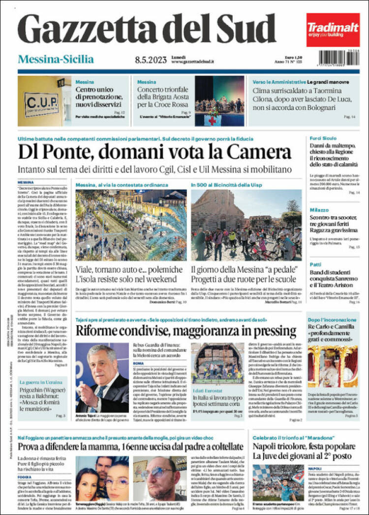 Portada de Gazzetta del Sud (Italie)