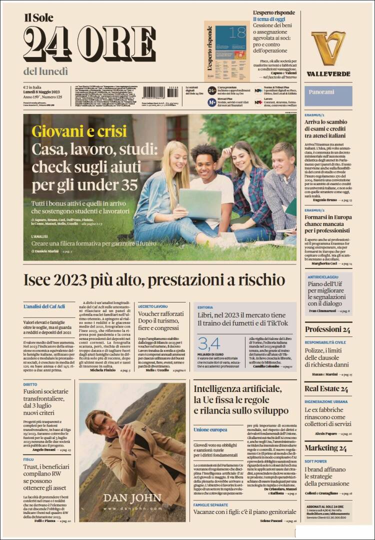 Portada de Il Sole 24 ORE (Italia)