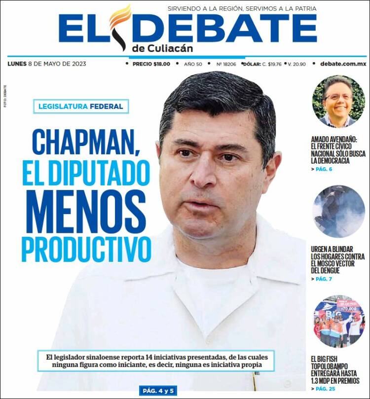 Portada de El Debate de Culiacán (M&eacute;xico)