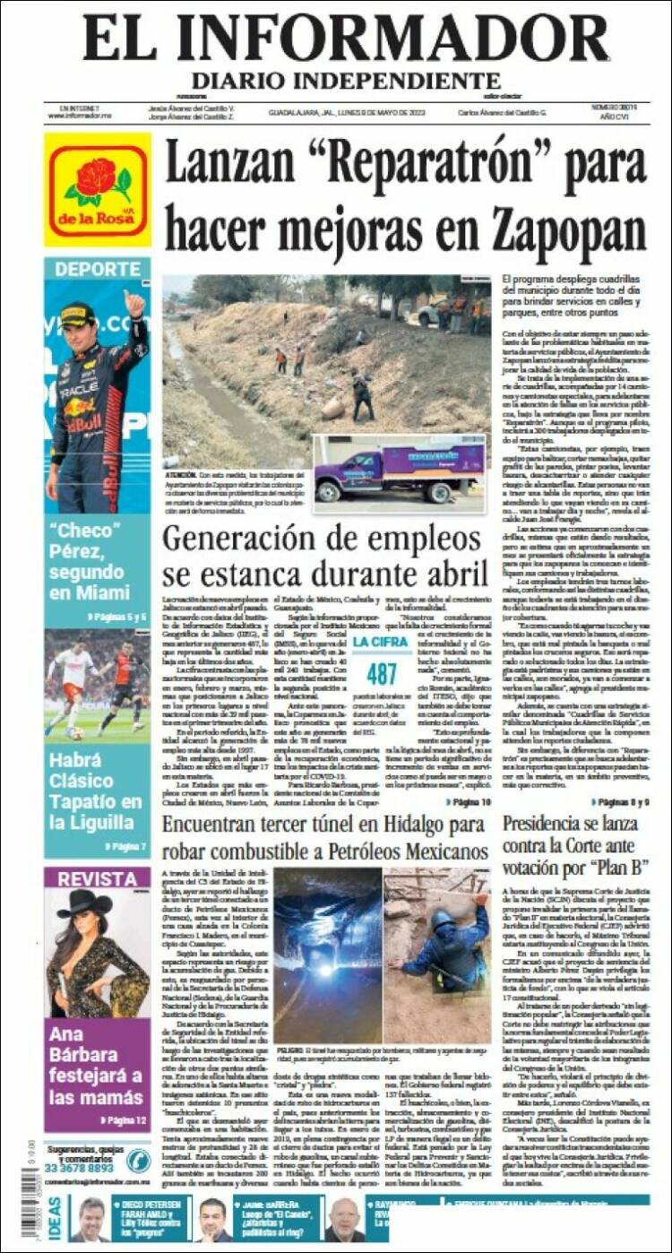 Portada de El Informador (M&eacute;xico)
