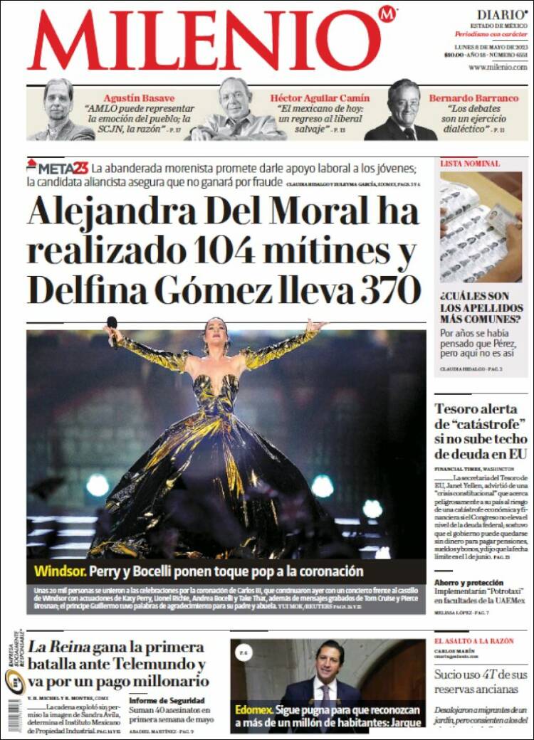 Portada de Milenio - Estado de México (Mexique)