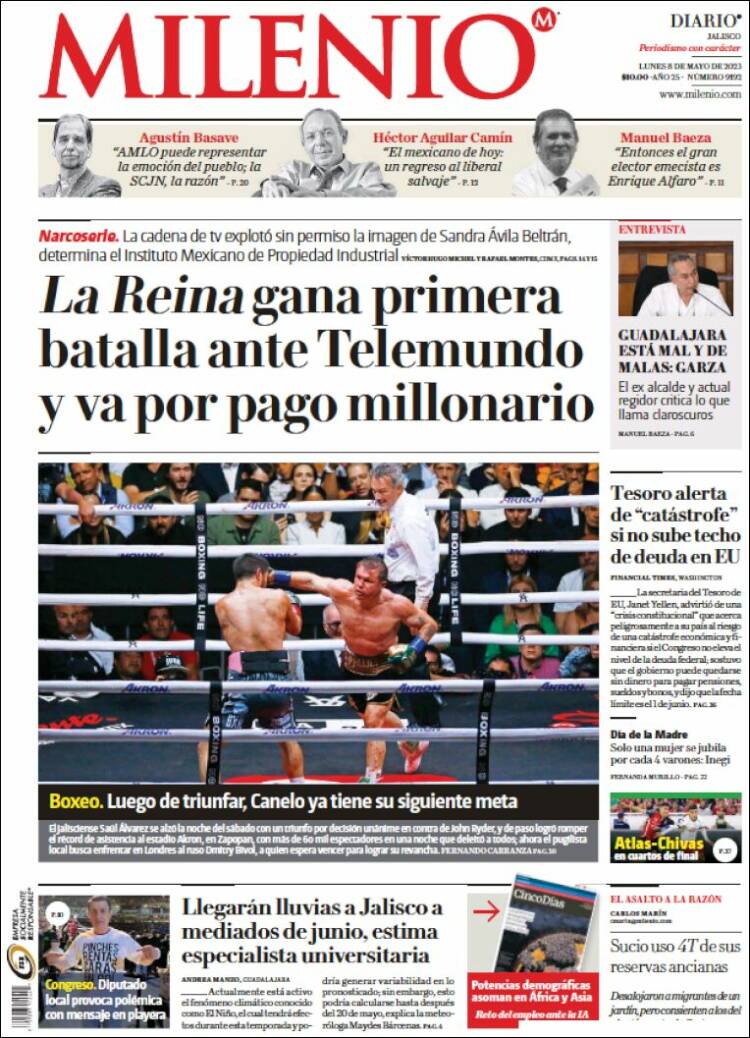 Portada de Milenio - Jalisco (M&eacute;xico)