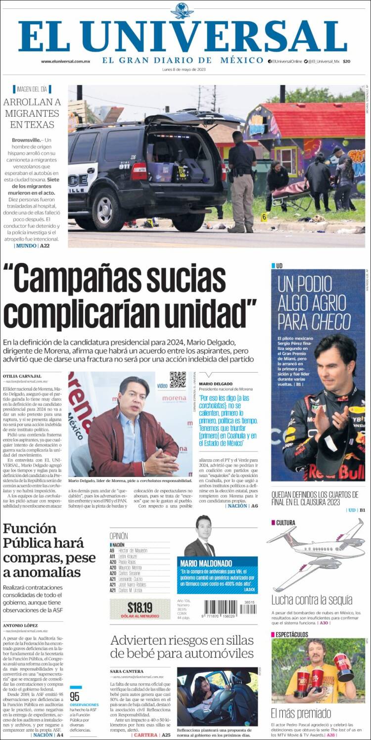 Portada de El Universal (M&eacute;xico)