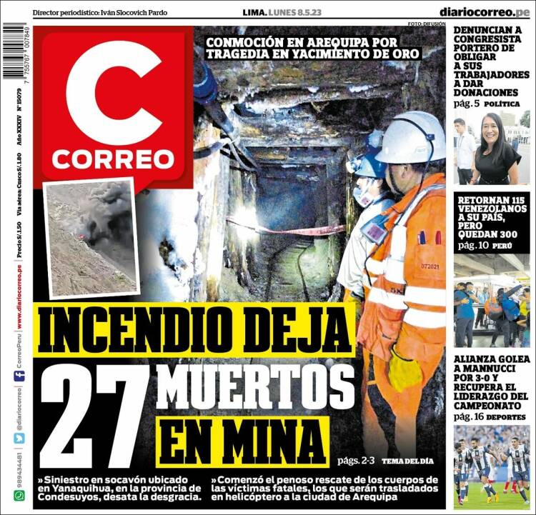 Portada de Diario Correo (Per&uacute;)