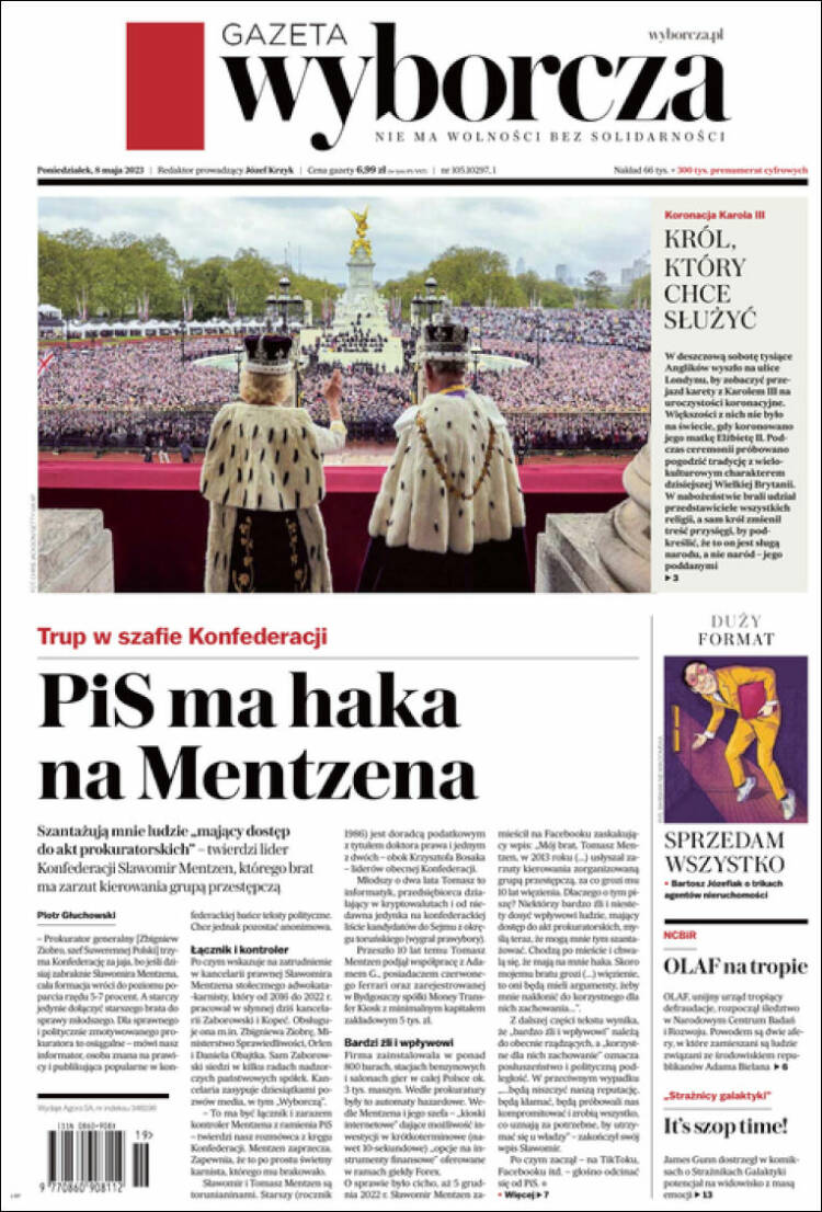 Portada de Gazeta Wyborcza (Polonia)