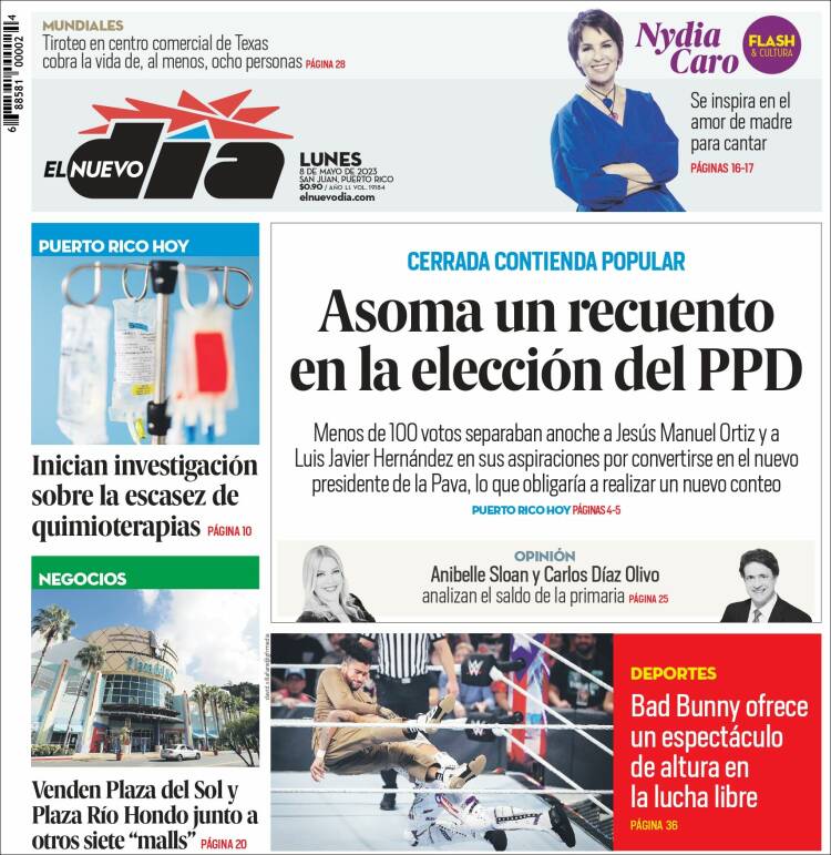 Portada de El Nuevo Día (Puerto Rico)