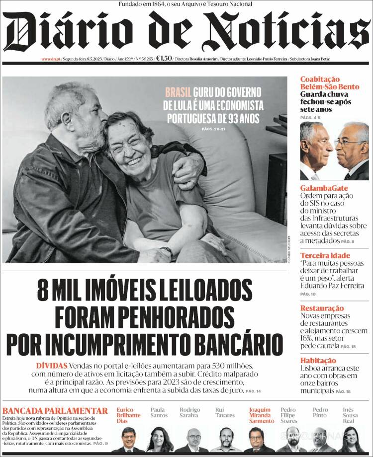 Portada de Diário de Noticias (Portugal)