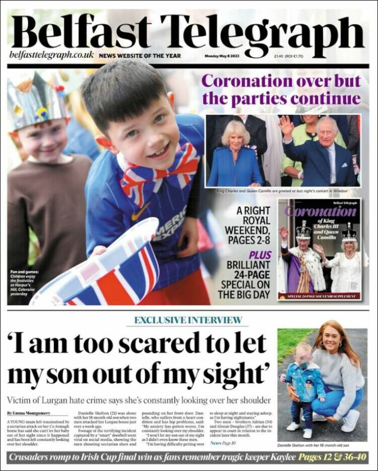 Portada de Belfast Telegraph (Reino Unido)