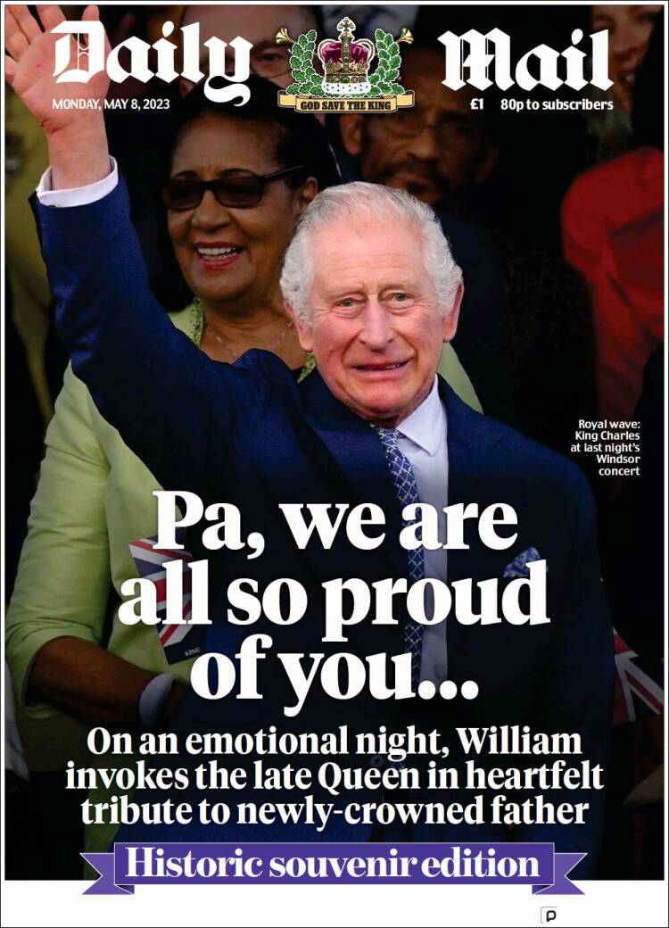 Portada de Daily Mail (Reino Unido)