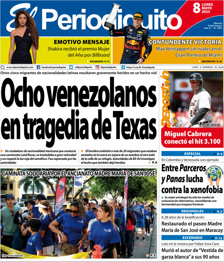 Portada de Periodiquito de Aragua (Venezuela)