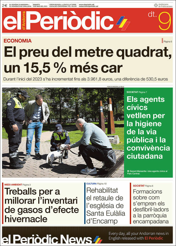 Portada de El Periòdic d'Andorra (Andorra)