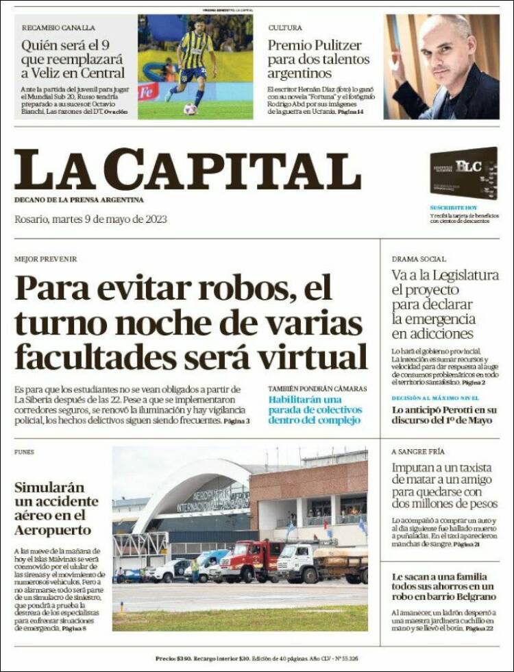 Portada de La Capital - Rosario (Argentina)