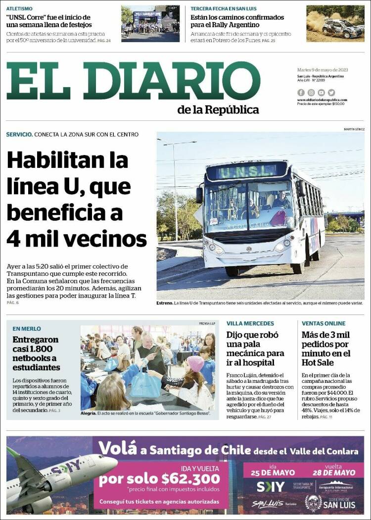 Portada de Diario de la República (Argentina)