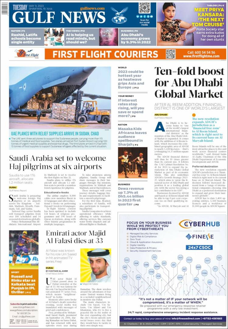 Portada de Gulf News (Asia-Pacific)