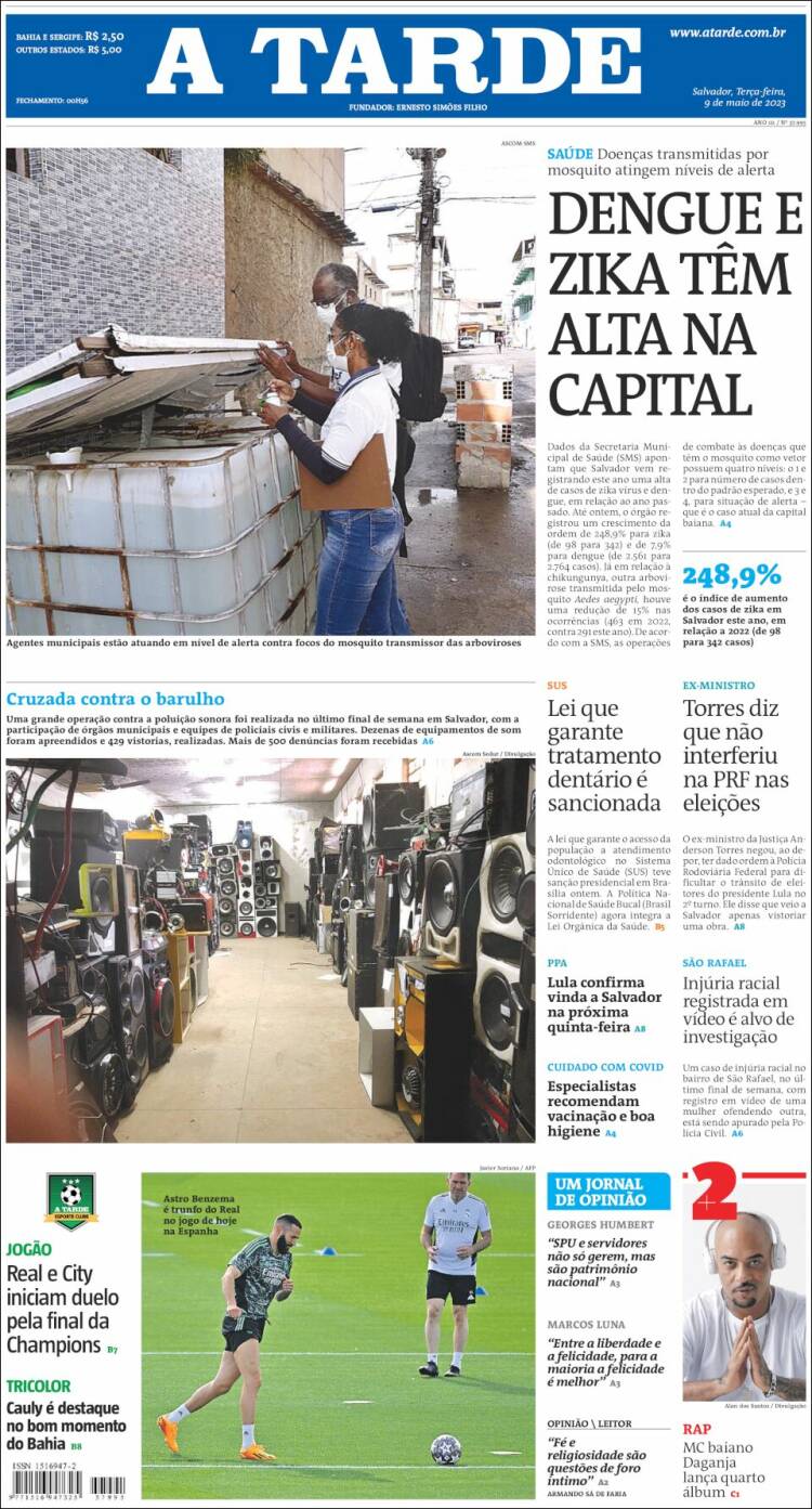 Portada de Diário A Tarde (Brasil)