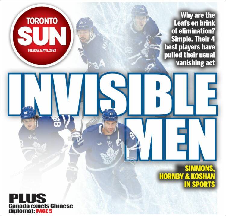 Portada de The Toronto Sun (Canada)