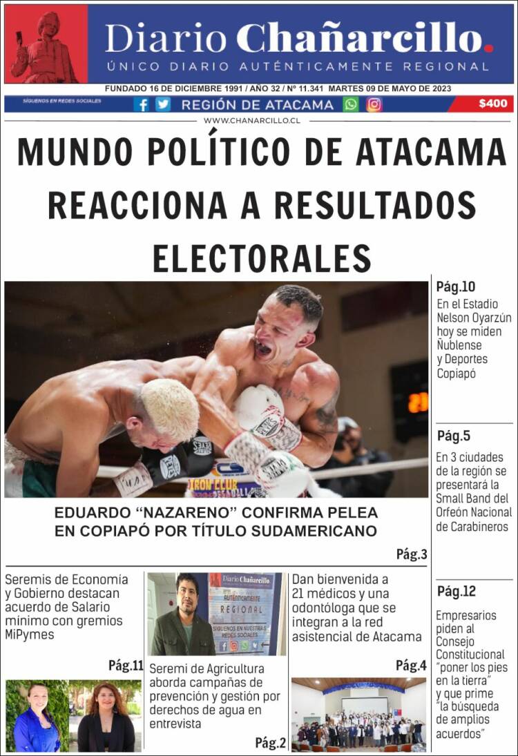 Portada de Diario Chañarcillo (Chile)