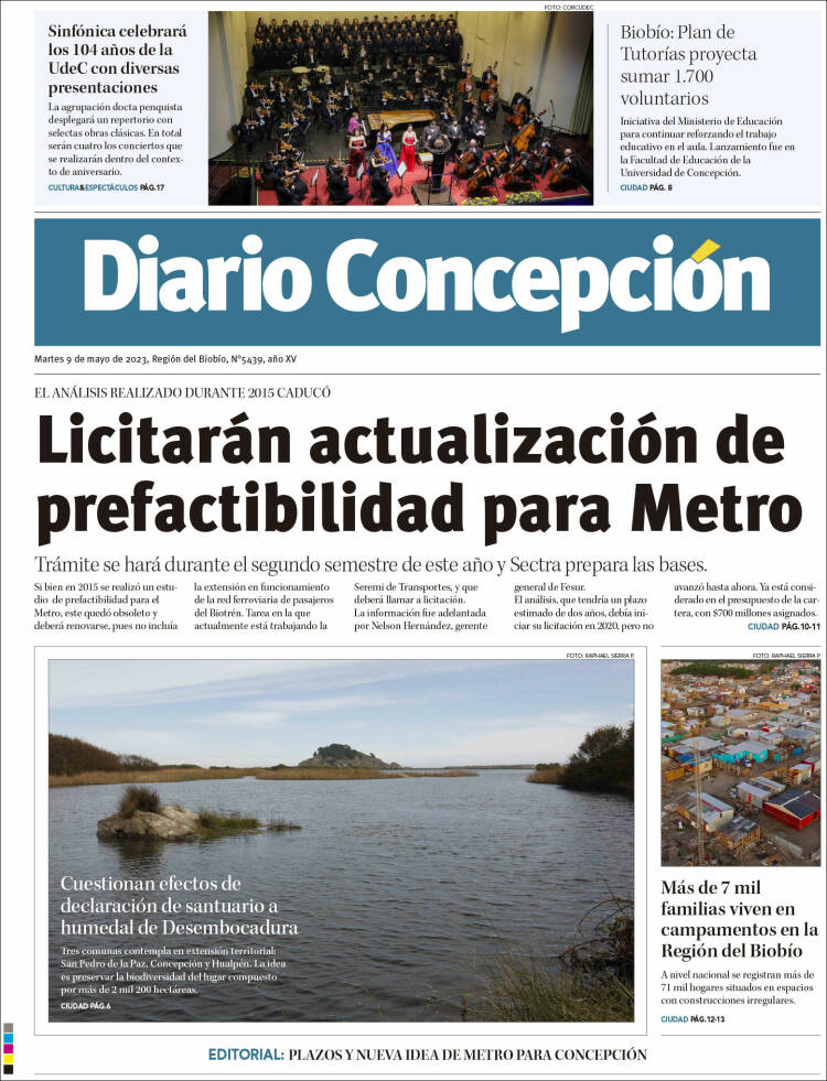 Portada de Diario de Concepción (Chile)