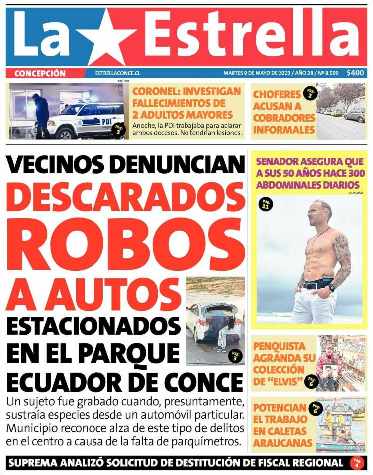 Portada de La Estrella de Concepción (Chile)