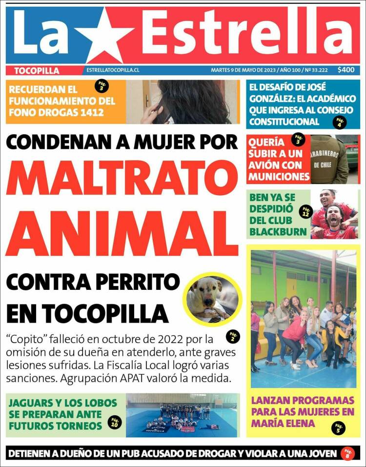 Portada de La Estrella de Tocopilla (Chile)