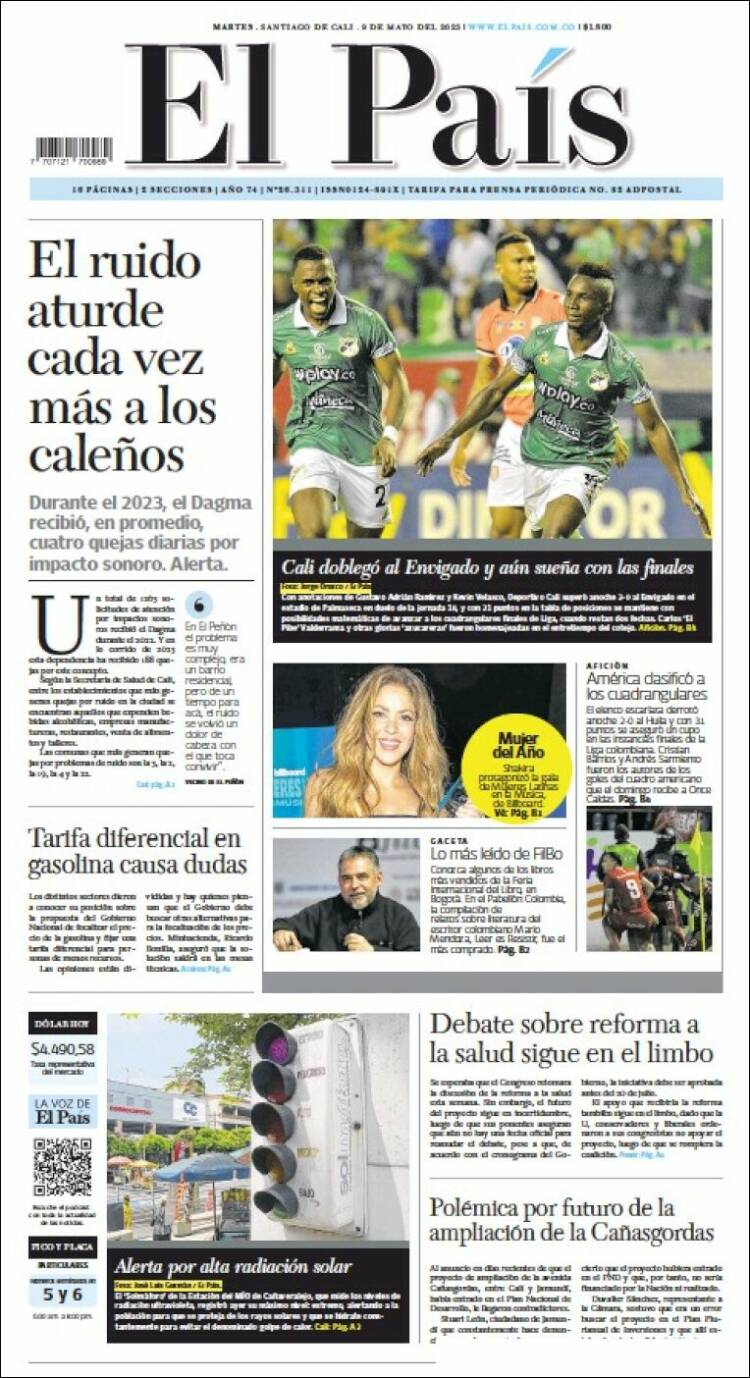 Portada de El País - Cali (Colombia)