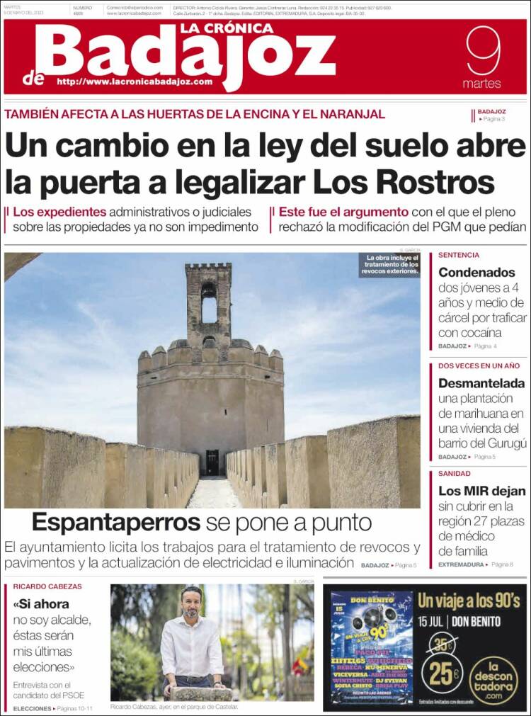 Portada de La Crónica de Badajoz (Spain)