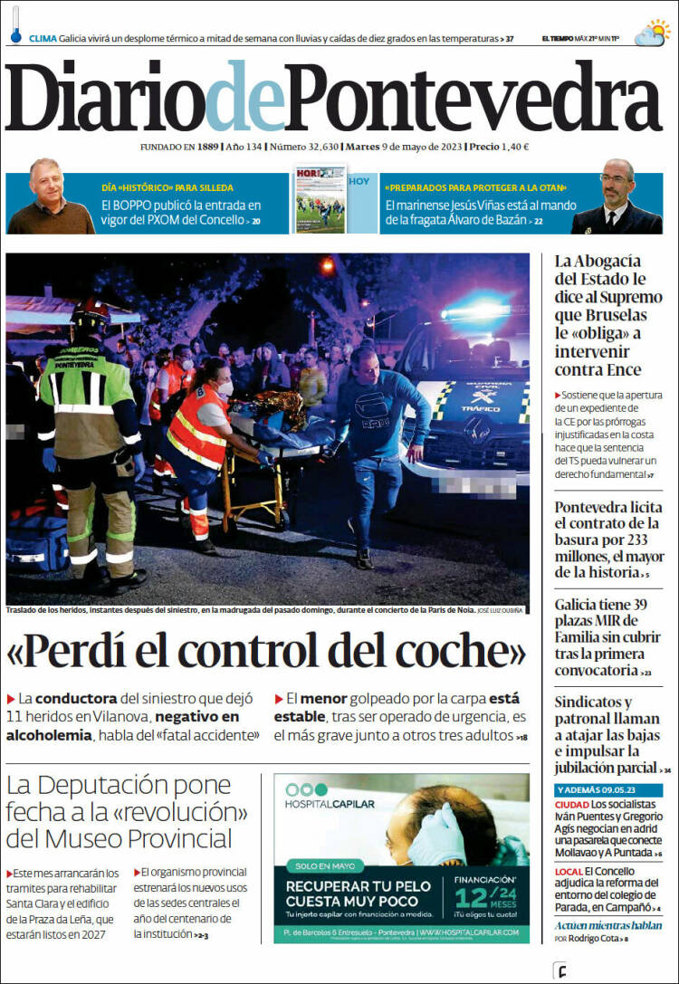 Portada de Diario de Pontevedra (Spain)
