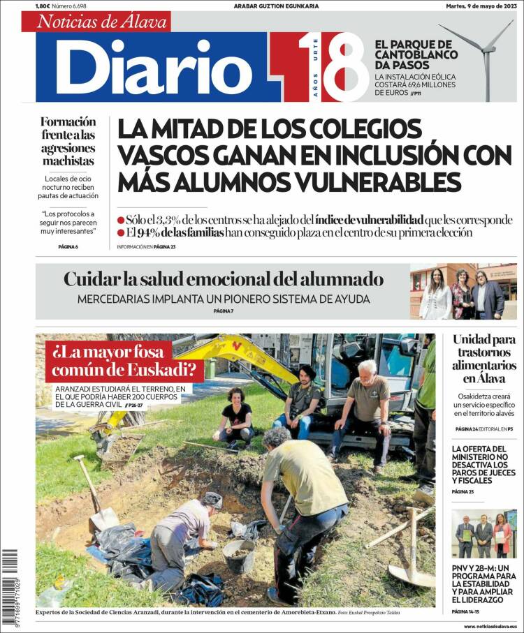 Portada de Noticias de Álava (Spain)
