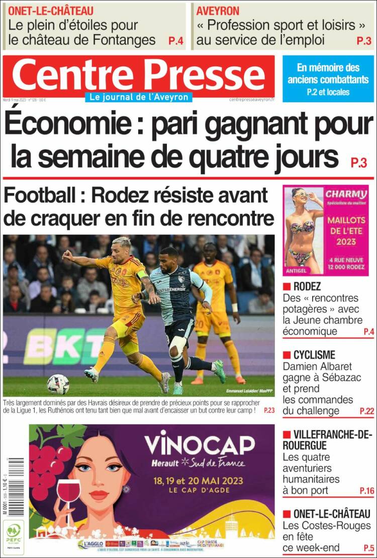 Portada de Centre Presse (France)