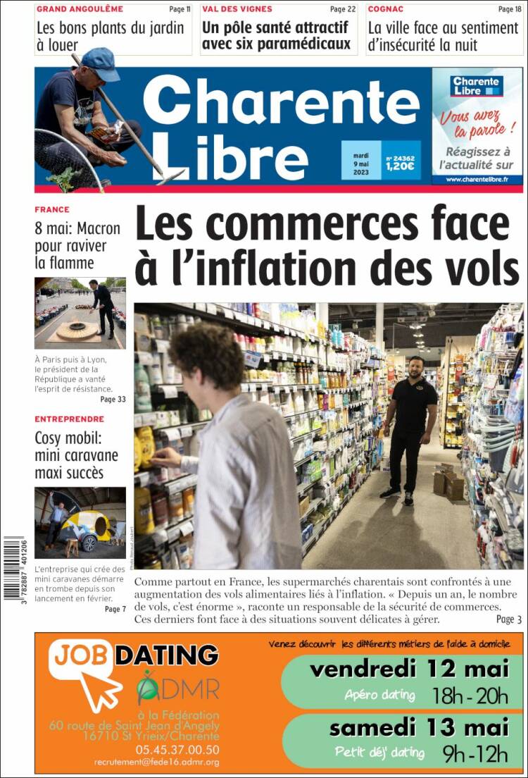 Portada de Charente Libre (France)