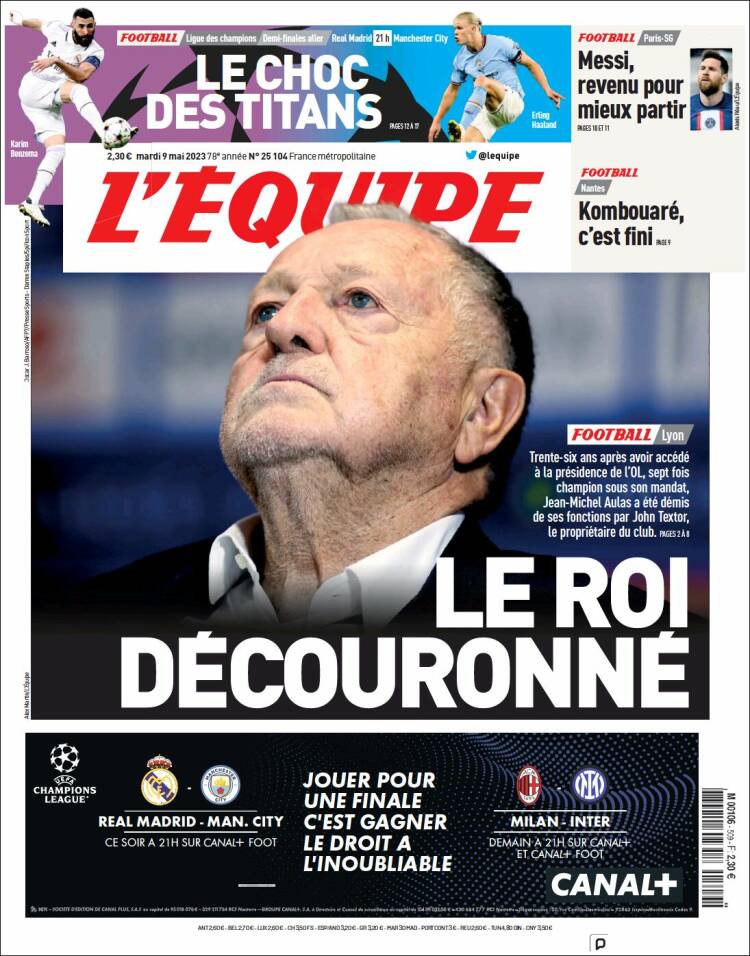 Portada de L'Equipe (France)