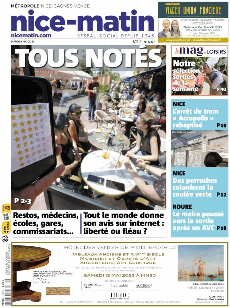 Portada de Nice-Matin (France)