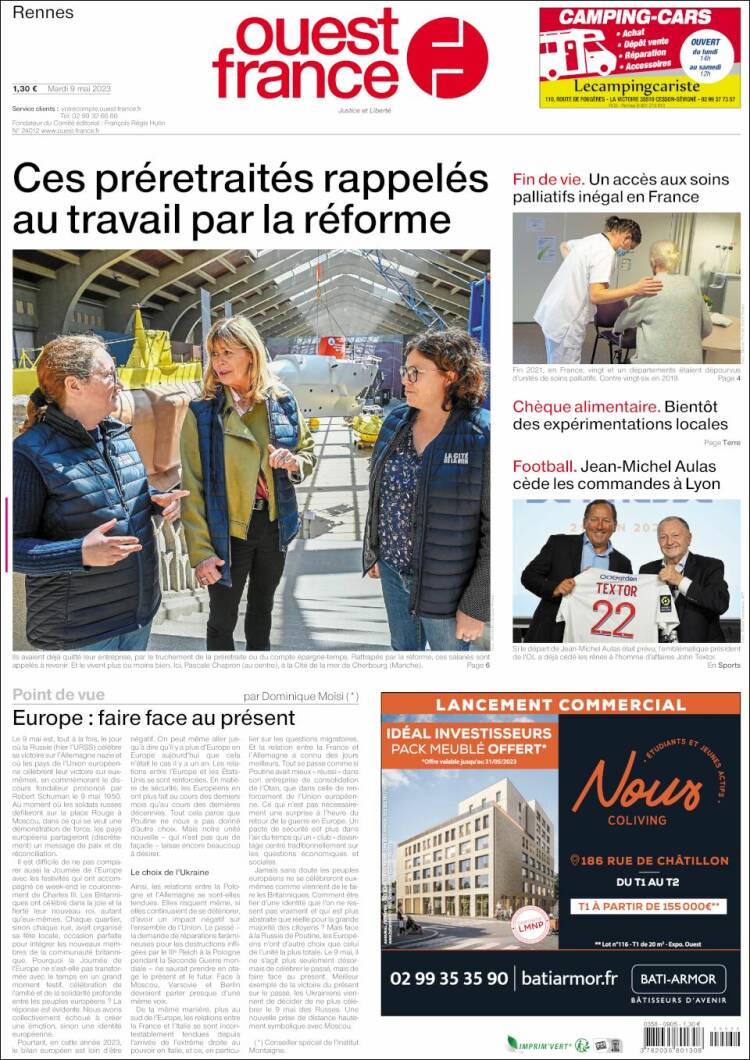 Portada de Ouest France (France)