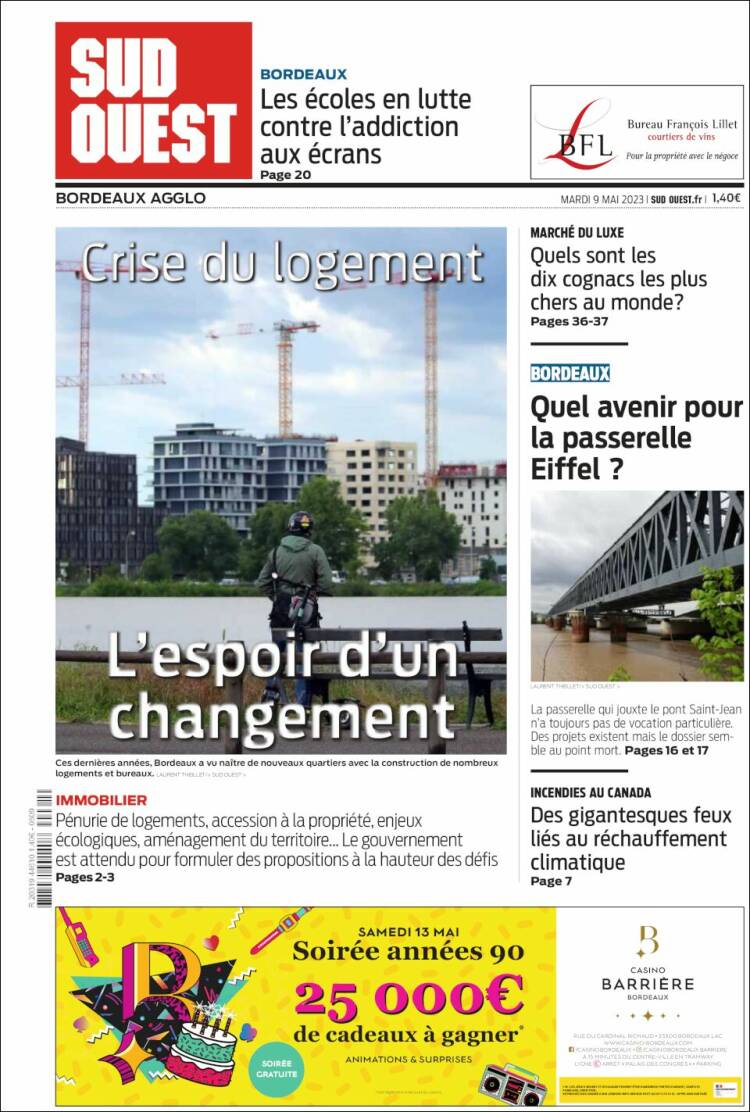 Portada de Sud Ouest (France)