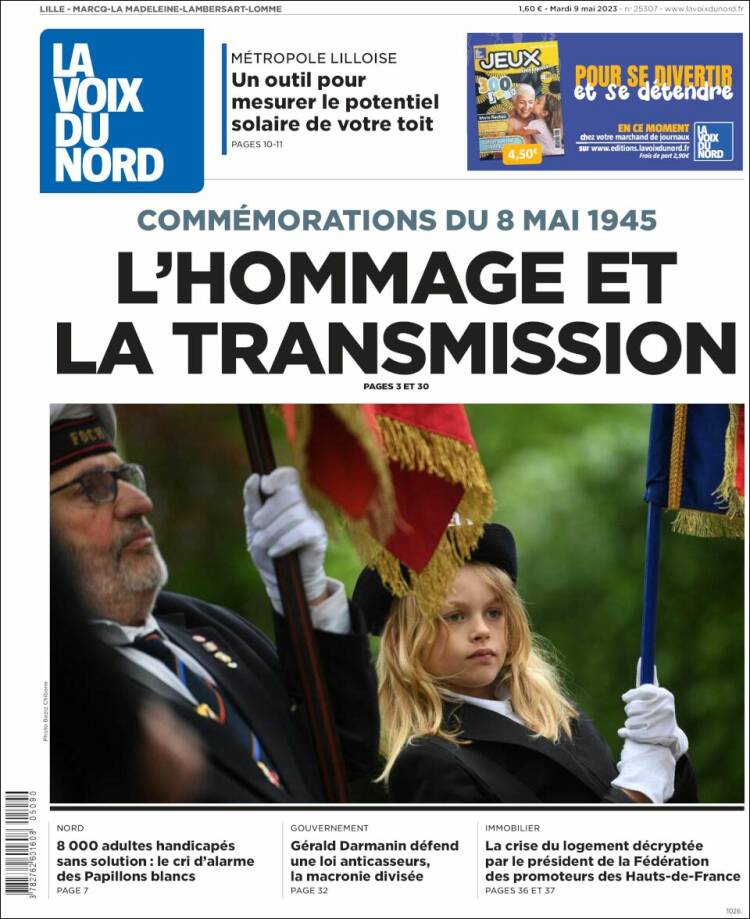 Portada de La Voix du Nord (France)