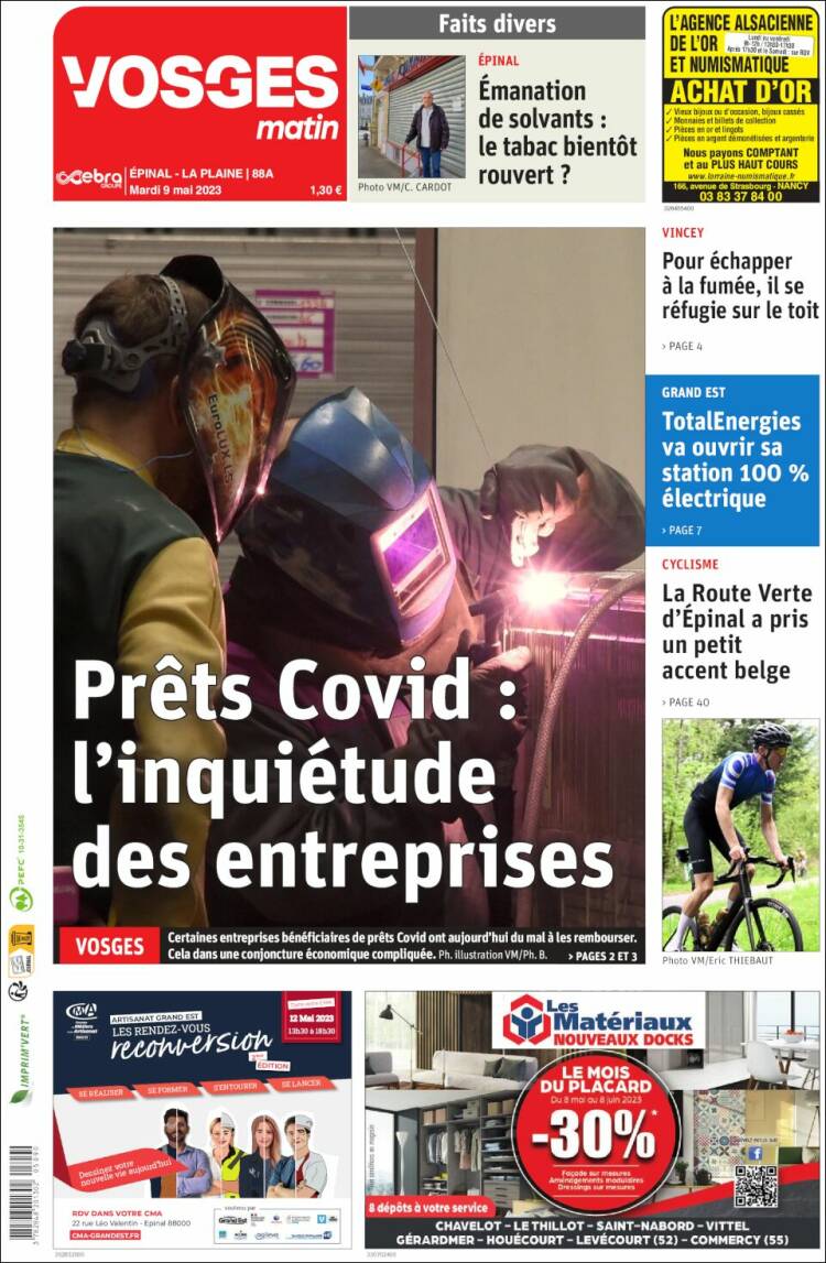 Portada de Vosges Matin (France)