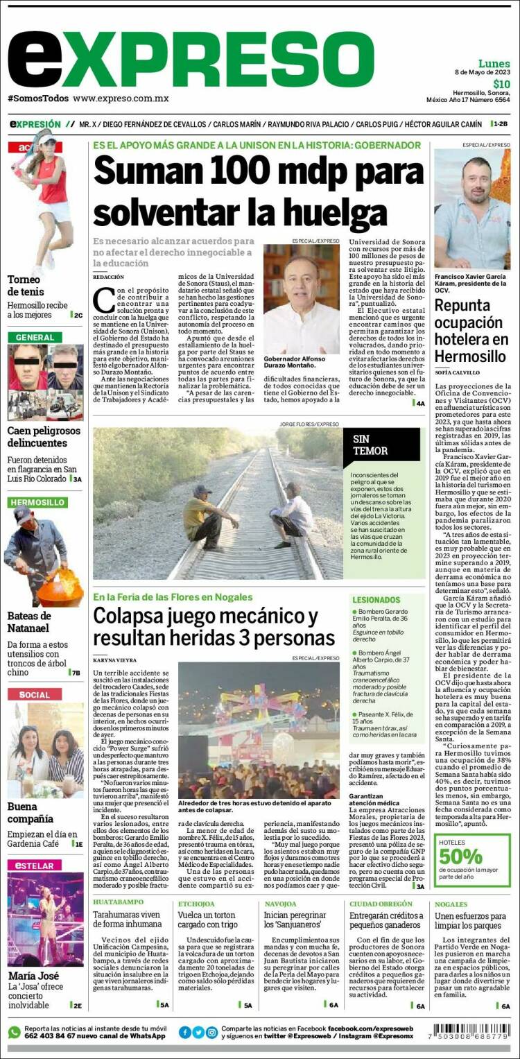 Portada de Expreso (M&eacute;xico)
