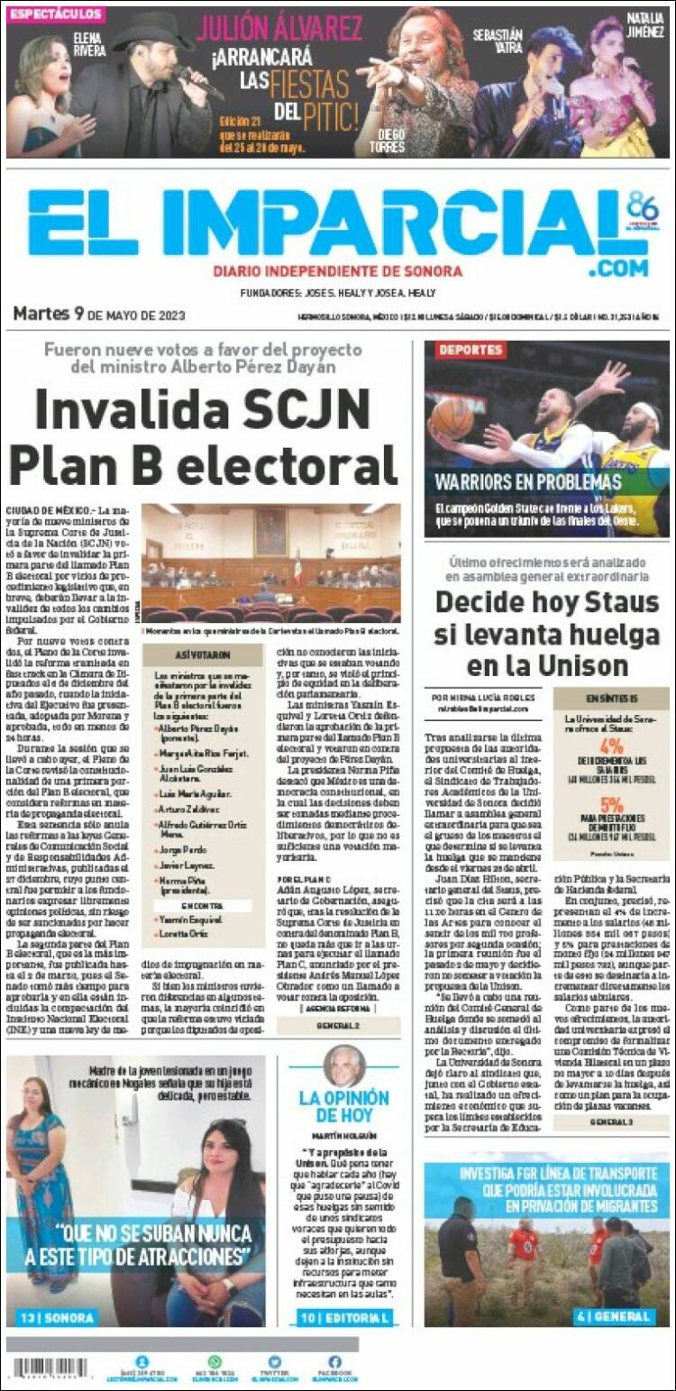 Portada de El Imparcial (M&eacute;xico)