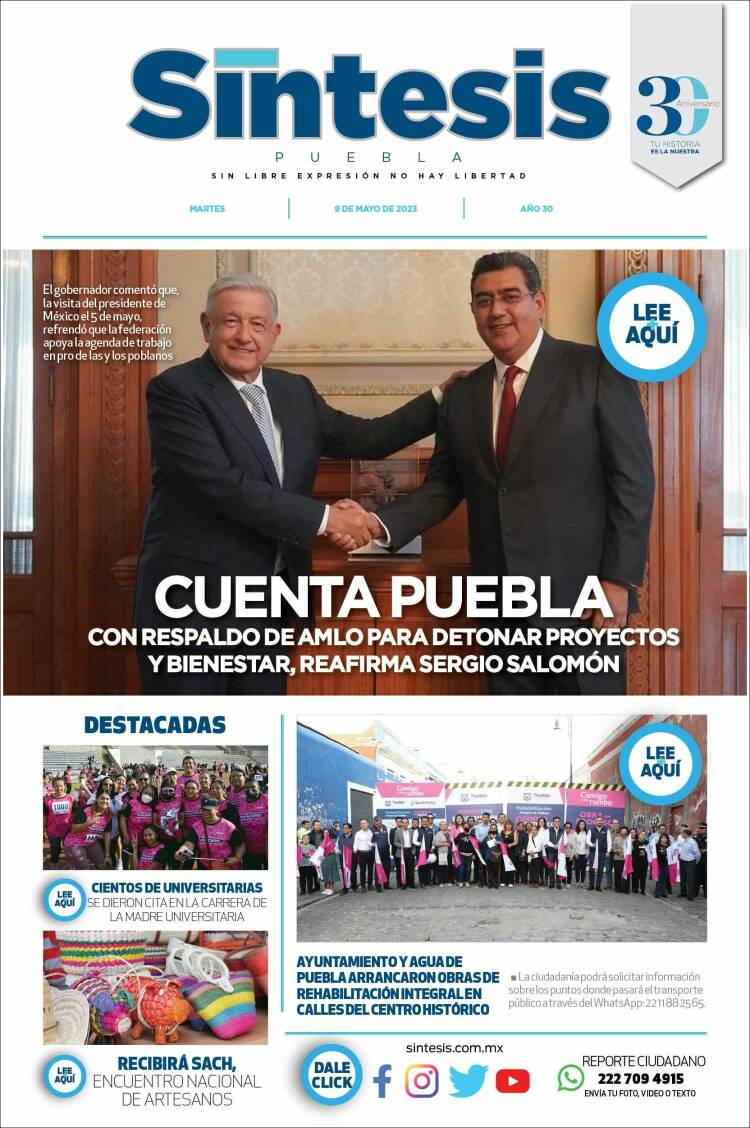 Portada de Síntesis - Puebla (M&eacute;xico)