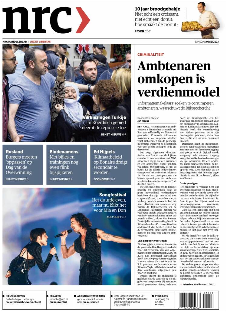 Portada de NRC Handelsblad (Pa&iacute;ses Bajos)