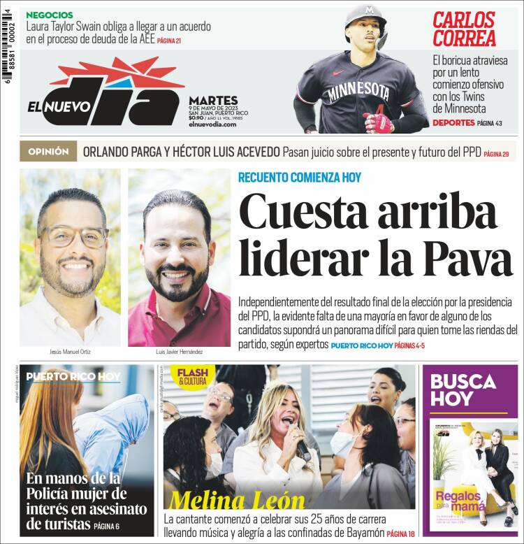 Portada de El Nuevo Día (Puerto Rico)