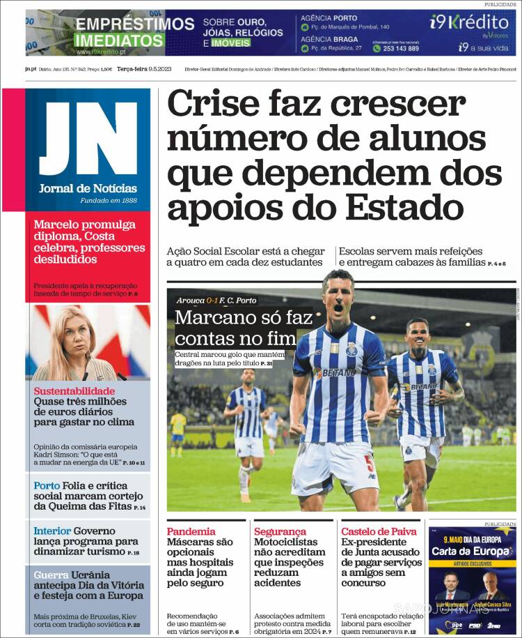 Portada de Jornal de Notícias (Portugal)